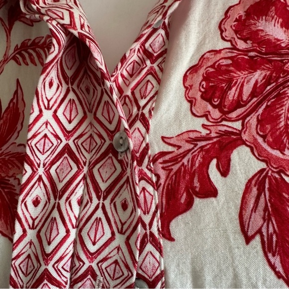 Zara button down floral long sleeve top - Picture 3 of 6